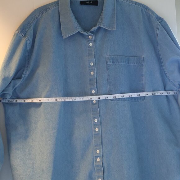 Able Crystal Oversized Denim Shirt Womens XL Closet Staple Travel - Picture 6 of 7